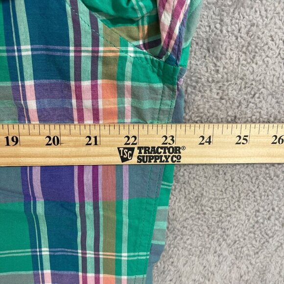 NWOT Lands' End Men's L Tailored Fit Short Sleeve Plaid Button-Down Multi - Picture 4 of 9